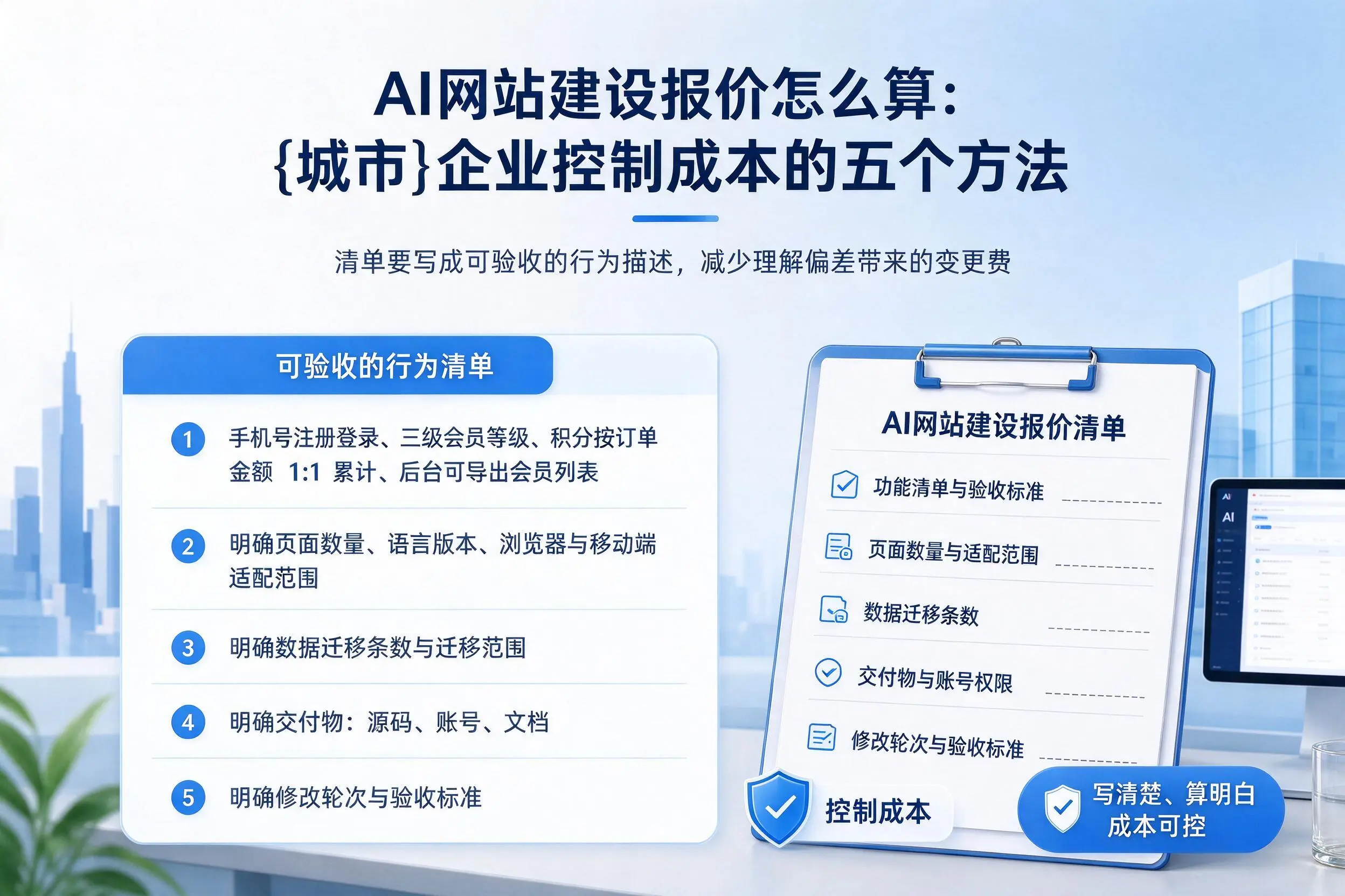 AI网站建设报价怎么算:福州企业控制成本的五个方法